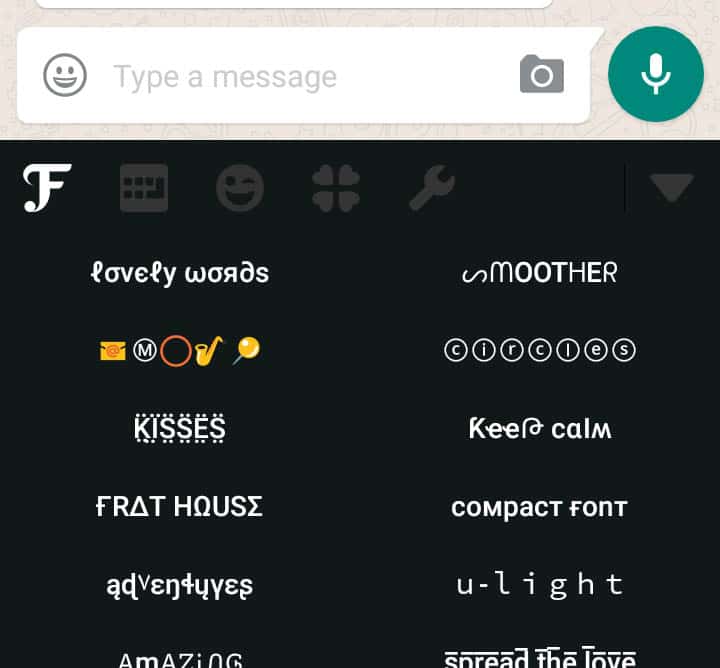 Whatsapp fonts