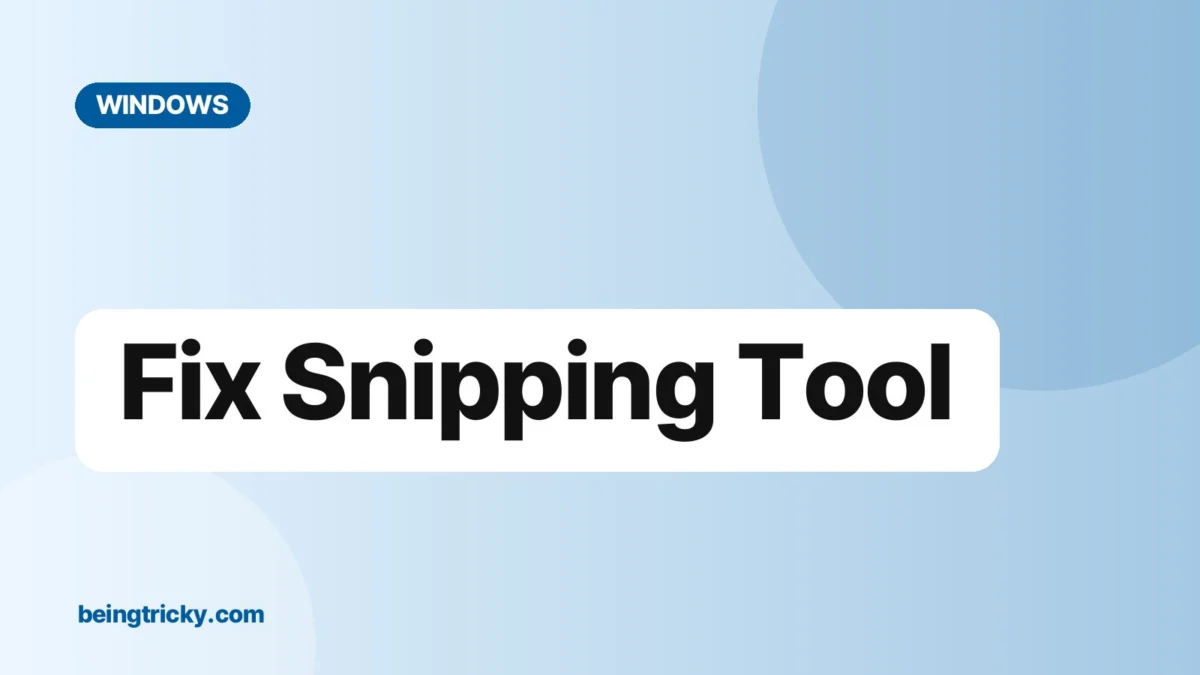 Cover image: "Fix Snipping Tool" (Windows guide)
